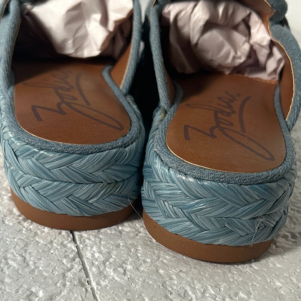 Zodiac SZ 8.5 NWOT Gizelle Blue Denim Mule Slide Resort Boho 70's Chic - Picture 10 of 12